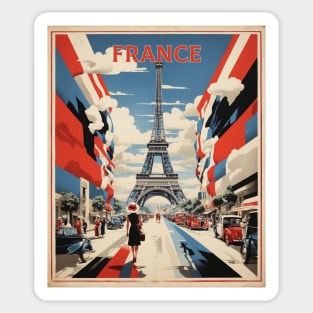 Paris Eiffel Tower France Vintage Poster Tourism Sticker